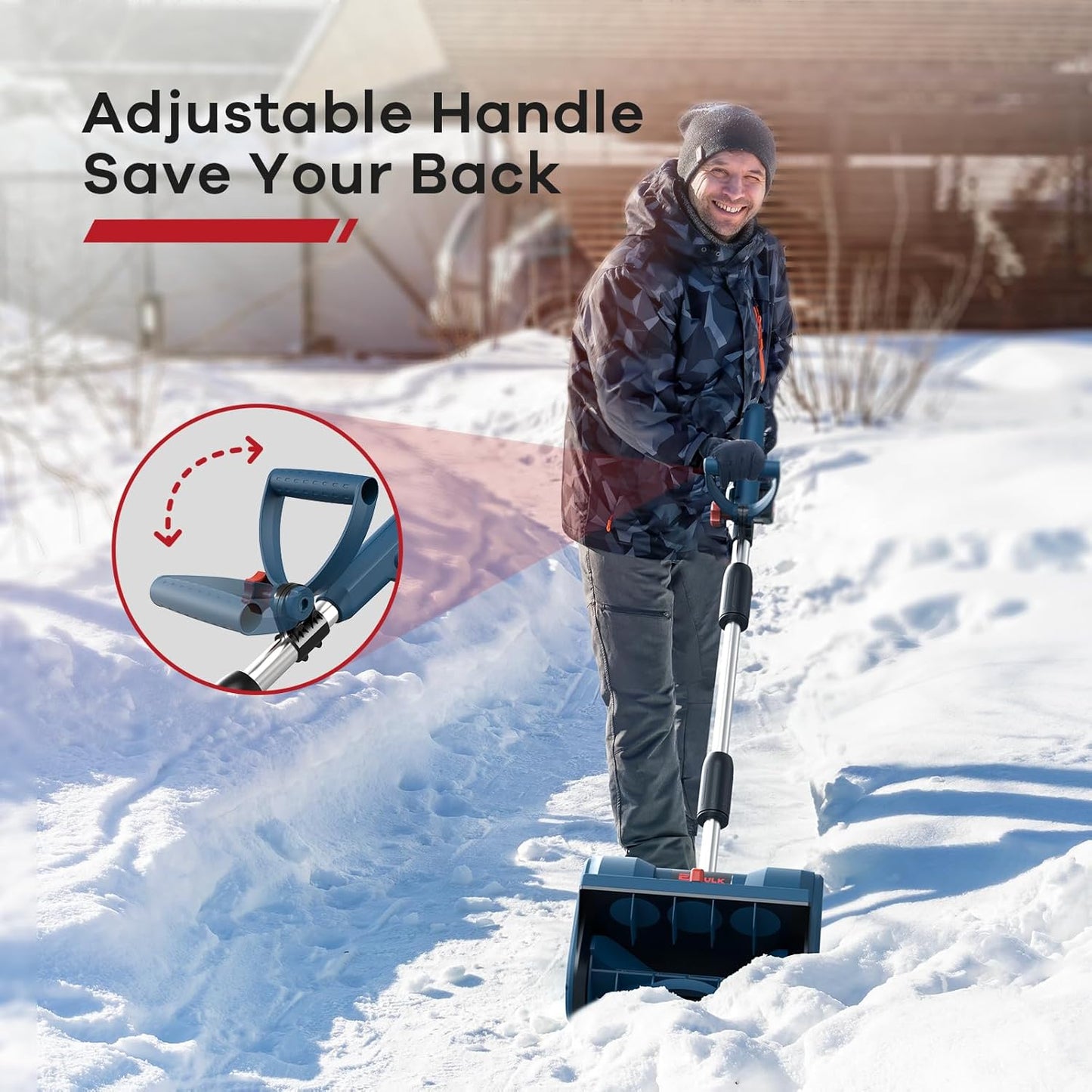 Enhulk 20V Cordless Electric Snow Shovel 12″ with 4.0Ah Battery & Charger