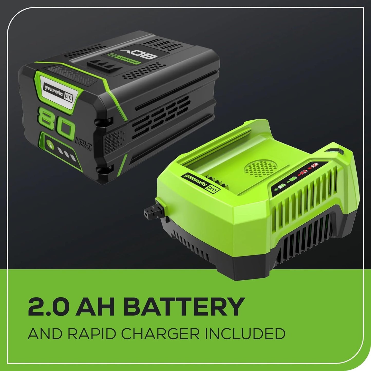 Greenworks PRO 80V 20″ Brushless Cordless Snow Blower with Battery & Charger