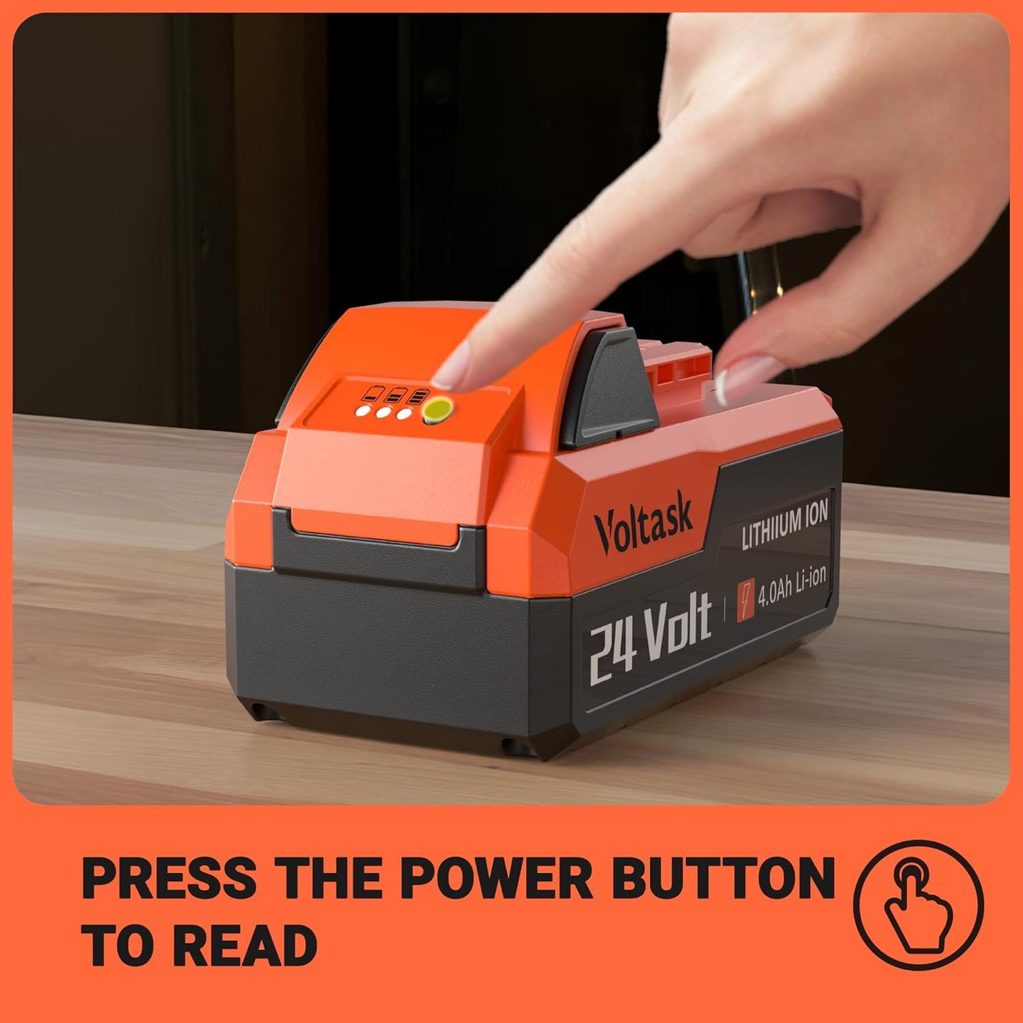 VOLTASK 24V 4.0Ah Lithium-Ion Replacement Battery for Cordless Snow Shovel