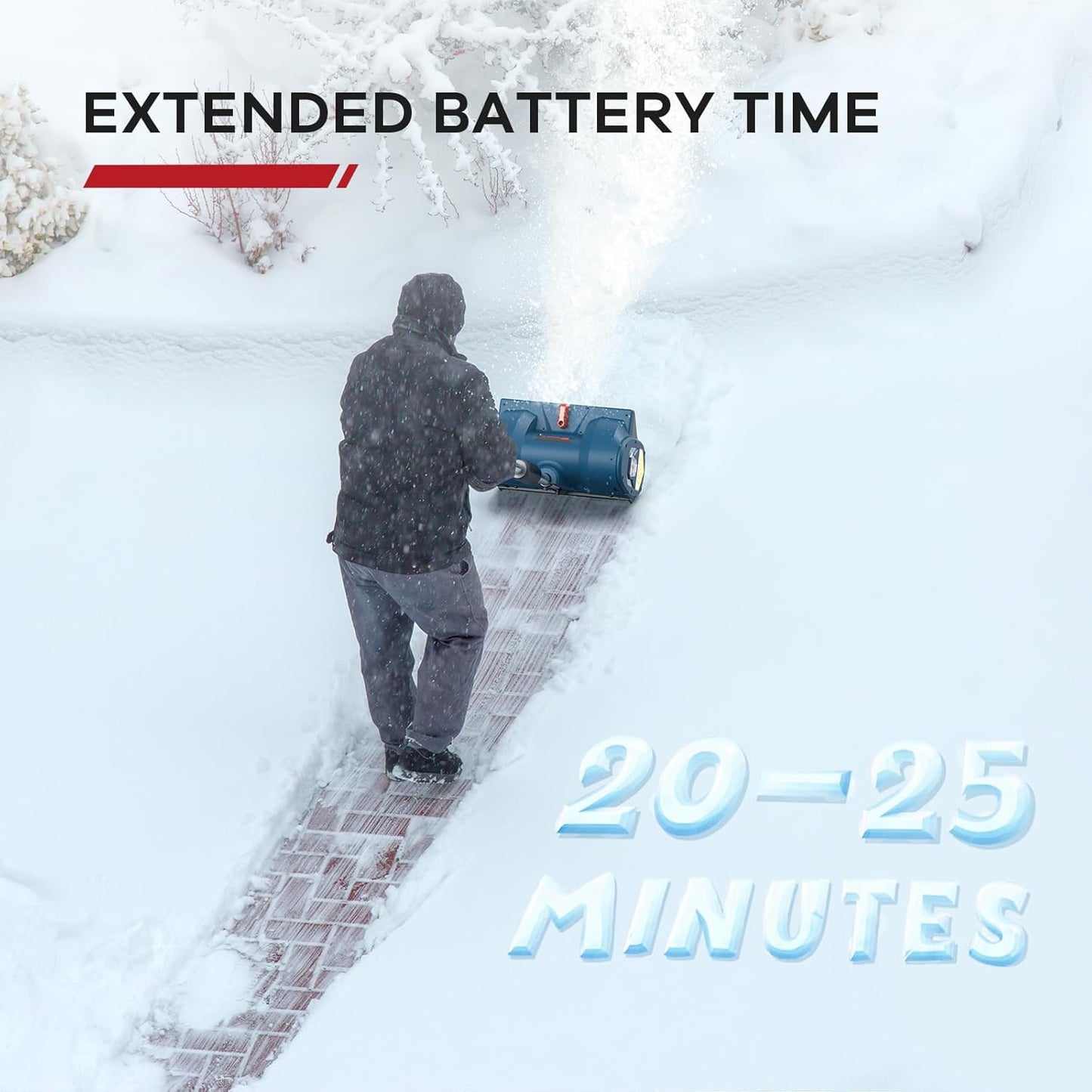 Enhulk 20V Cordless Electric Snow Shovel 12″ with 4.0Ah Battery & Charger