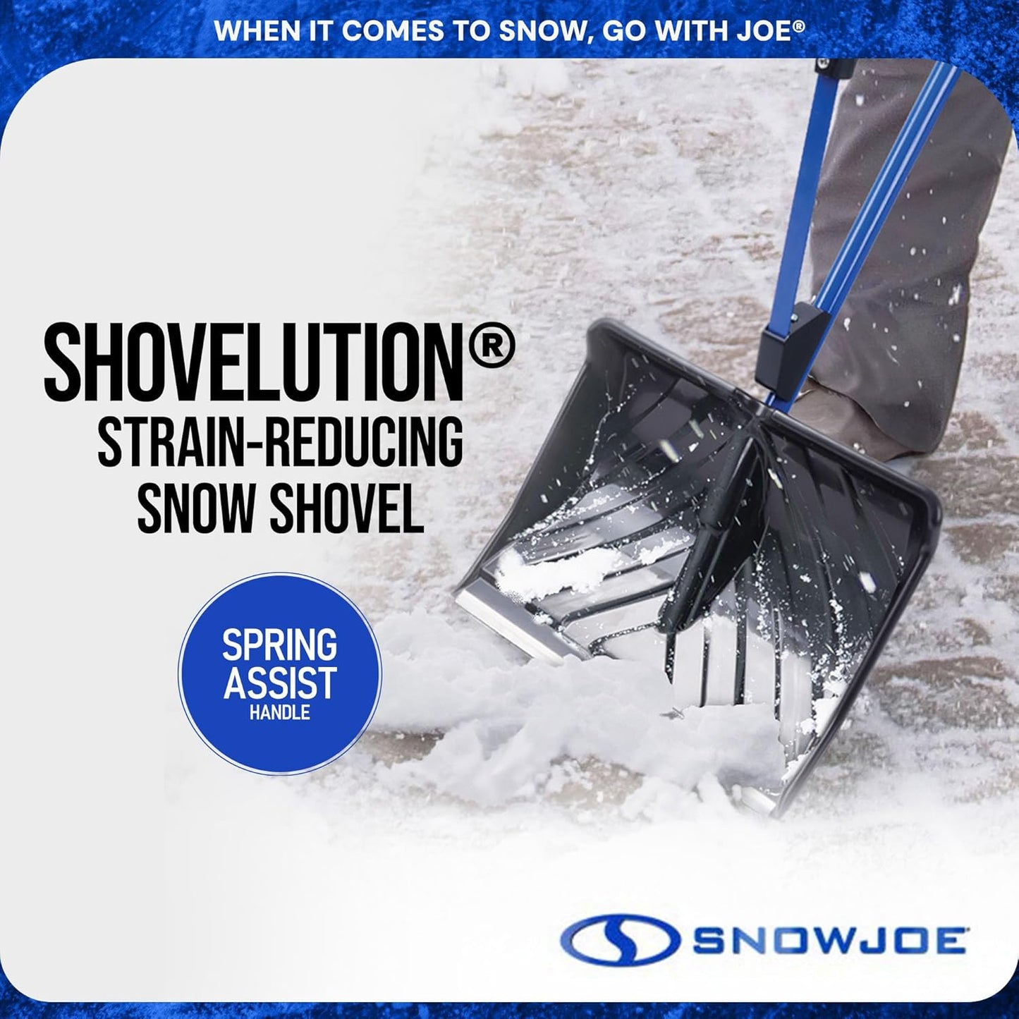 Snow Joe Shovelution 18″ Snow Shovel with Assist Handle – Lightweight 3.5 lb